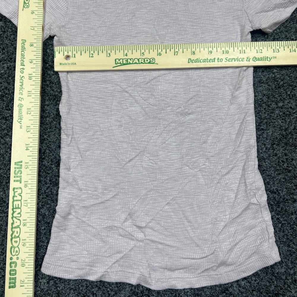 Lilla P Lavender Purple Pima Cotton Modal Ribbed Ringer Tee XS Short Sleeve - Picture 3 of 6